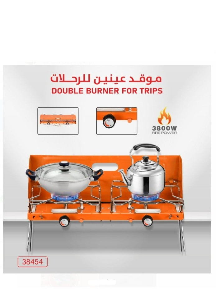 عائلة التخييم موقد مزدوج للرحلات 3800 قوة النار 