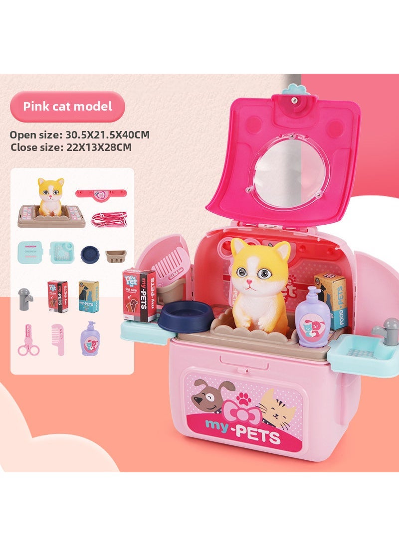 Kids Pet Backpack Space Playset Pink Cat: 036A - Image 1