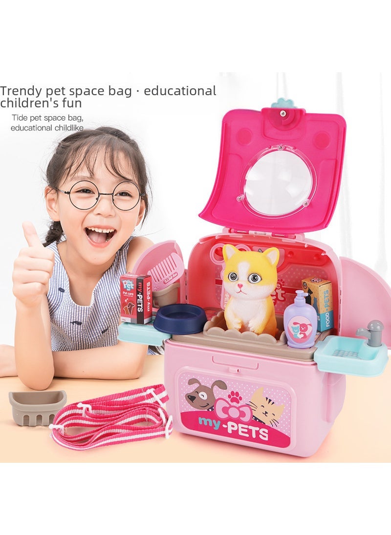 Kids Pet Backpack Space Playset Pink Cat: 036A - Image 3