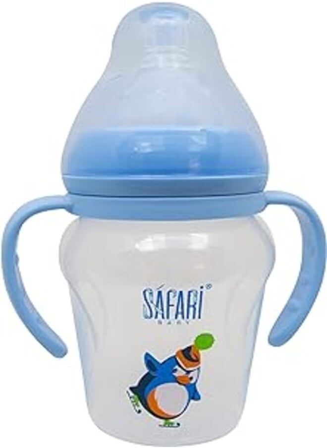 Safari Safari Baby Wide Nick Baby Feeding Bottle 270 ML With Handle blue 