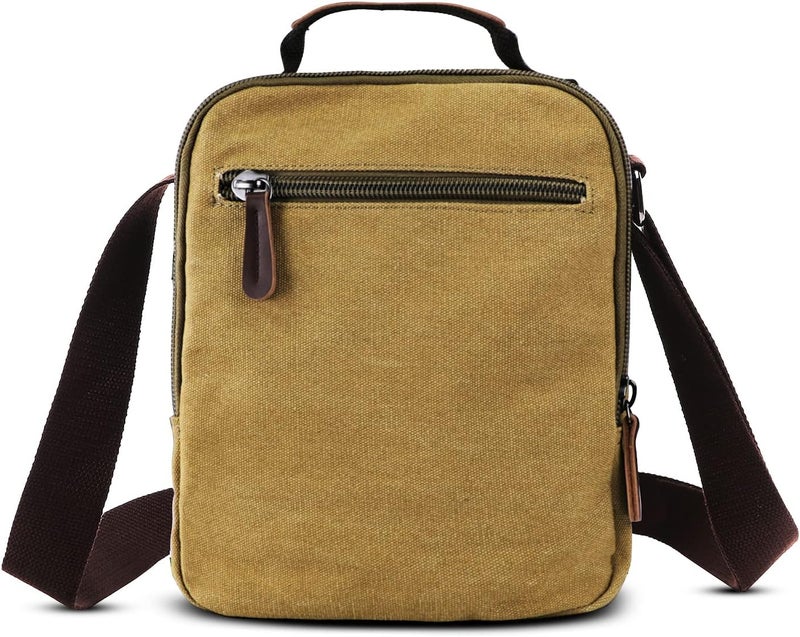 AMJ Messenger Bag for Men, Canvas Crossbody Shoulder Bags Vintage Satchel for Travel Work Business | Canvas, Vintage, for Travel, Work, Business - Image 2