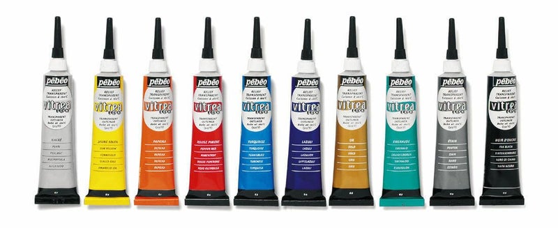 Pebeo بيبيو فيتريا 160، (طقم من 10) ألوان زجاجية متنوعة، أنابيب سعة 20 مل 0.67 أونصة سائلة (عبوة من 10) - Image 4