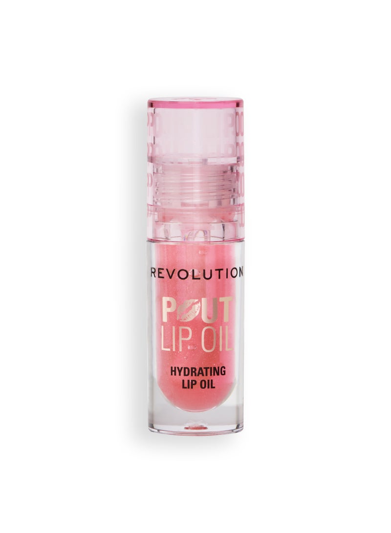 REVOLUTION Makeup Revolution Pout Lip Oil – Pink Shimmer - Image 1