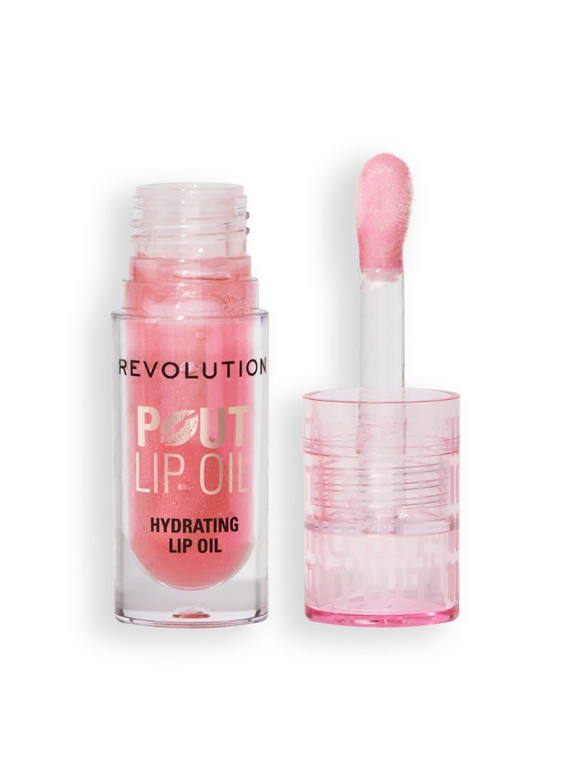 REVOLUTION Makeup Revolution Pout Lip Oil – Pink Shimmer - Image 2