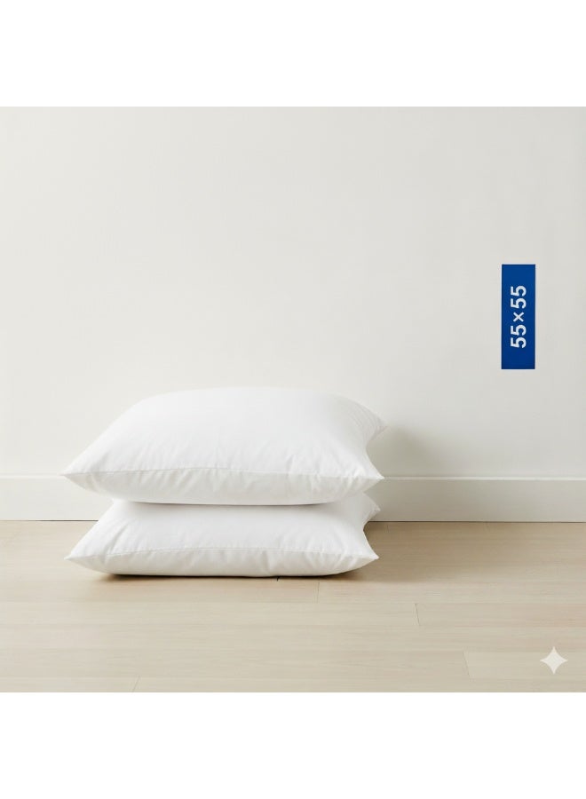 Harmony Home حشوة وسادة هارموني هوم الفاخرة، إدخالات الوسائد الزخرفية (عبوة من 2، أبيض) - وسائد مربعة داخلية للسرير والأريكة - حشوات الوسائد من الألياف المجوفة (عبوة من 2، 55 × 55 سم) - Image 5