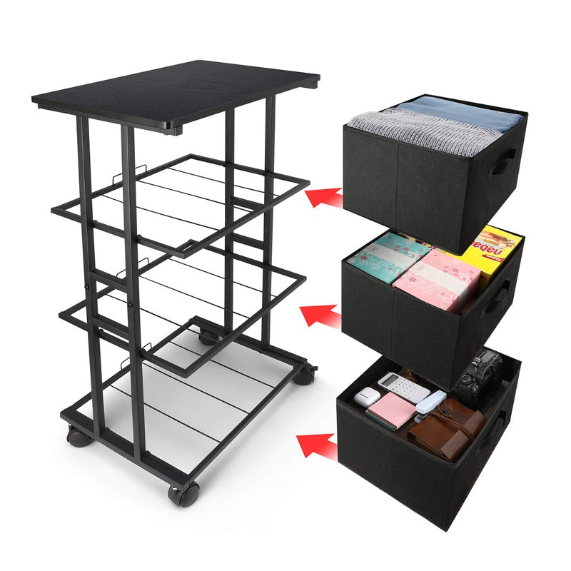 MAX Houser Dresser Storage with 3 Drawers, Fabric Dresser Tower, Vertical Storage Unit for Bedroom, Closet, Office, Black - Image 3