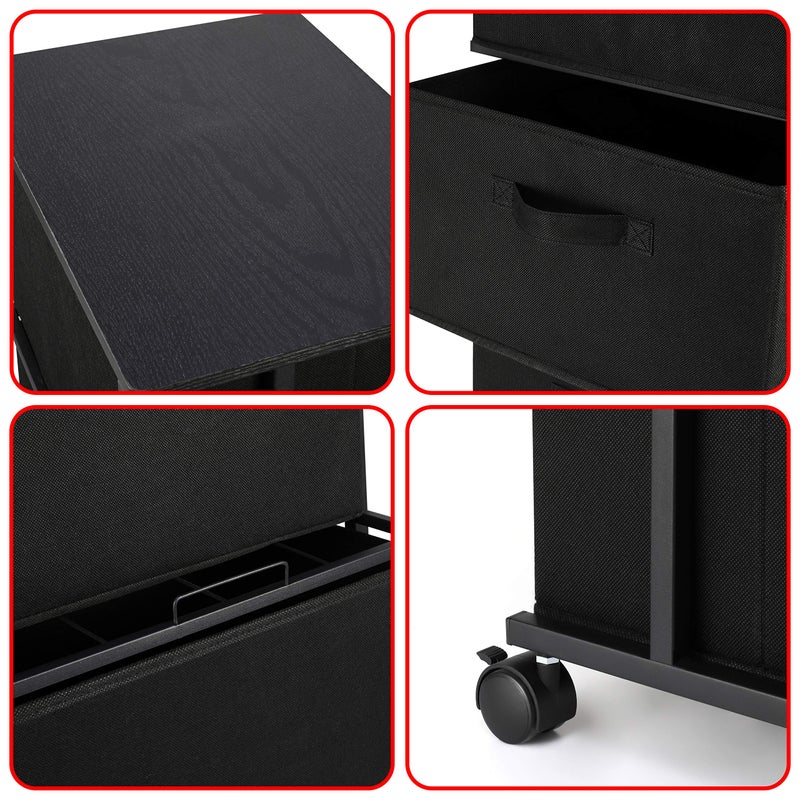 MAX Houser Dresser Storage with 3 Drawers, Fabric Dresser Tower, Vertical Storage Unit for Bedroom, Closet, Office, Black - Image 4