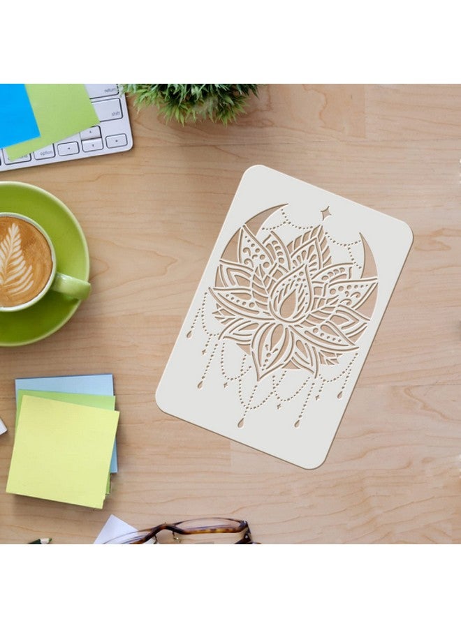 FINGERINSPIRE Lotus Stencils 11.7X8.3 Inch A4 Plastic Flowers Drawing Painting Stencils Mandala Flower Wall Stencils Reusable Stencils For Painting On Woodfloorwall And Tile  - Image 3