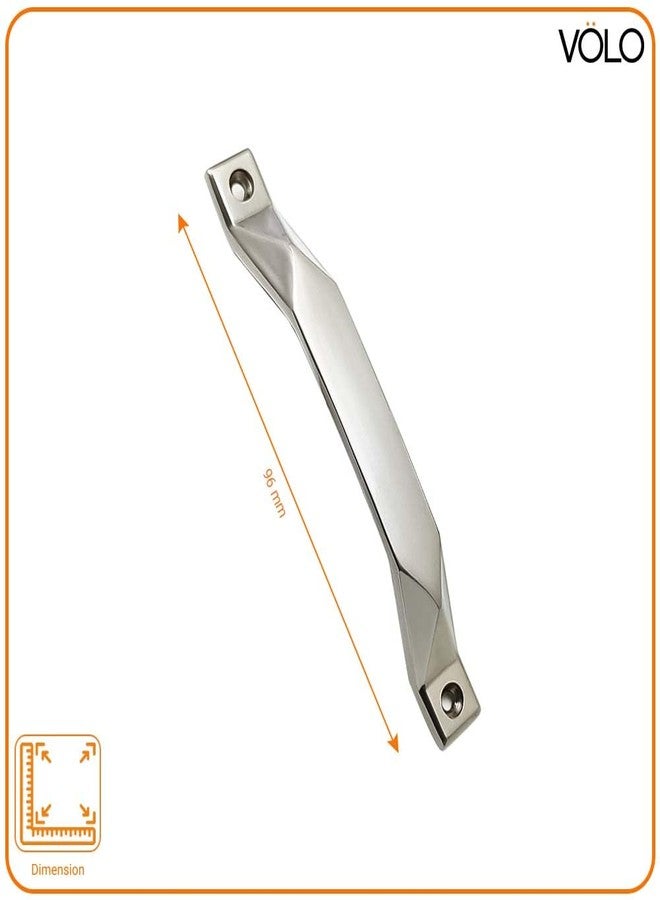 VOLO Silver Satin Cabinet/Wardrobe Door Handles/Cupboard Drawer Pull Handle/Kitchen Drawer Pulls, Silver Stain Finish (Handle R- 214) (96 MM, 2) - Image 2