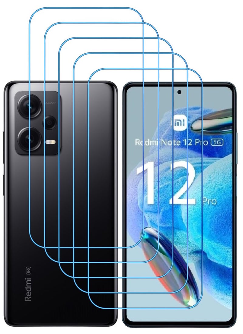 ACLIX 5 Pieces Antistatic ESD Dustproof Premium Quality High Definition Clear Tempered Glass Screen Protector Designed For Xiaomi Redmi Note 12  Pro - Image 1