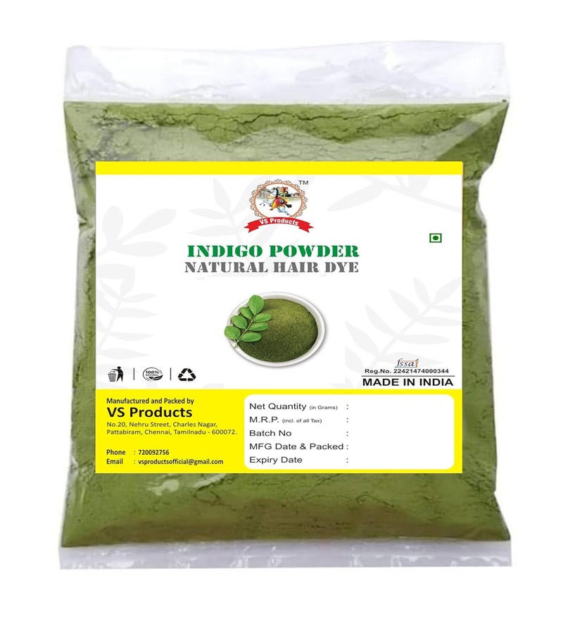 VS Products Avuri Leaf Powder 450g Indigo Powder Neela Amari Neel Patti Neelayamari Neli Aku For Black Hair Colour 450g - Image 1
