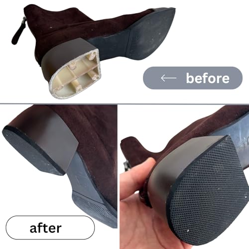 MIIDII Shoe Heel Repair Rubber Pads Extra Large, 4mm (5/32 Inch) Thick, Anti-Slip Boot Heel Replacements for Men’s & Women’s Shoes – 1 Pair - Image 2