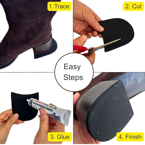 MIIDII Shoe Heel Repair Rubber Pads Extra Large, 4mm (5/32 Inch) Thick, Anti-Slip Boot Heel Replacements for Men’s & Women’s Shoes – 1 Pair - Image 3