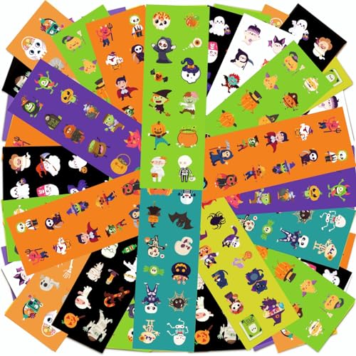 UDTAATO 100 Sheets Kids Halloween Stickers 1210 Pcs Decoration Stickers for Halloween Party Favors Decor Gift Treat Bags - Image 1