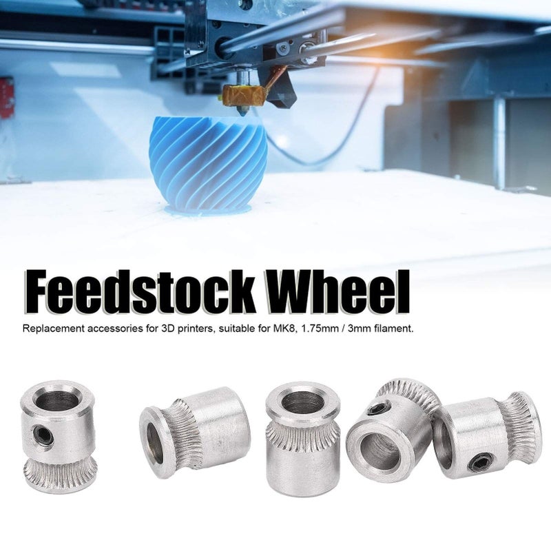 5pcs Deep Grooved Feedstock Wheels For MK8 Extruder 3D Printer Parts - Image 3