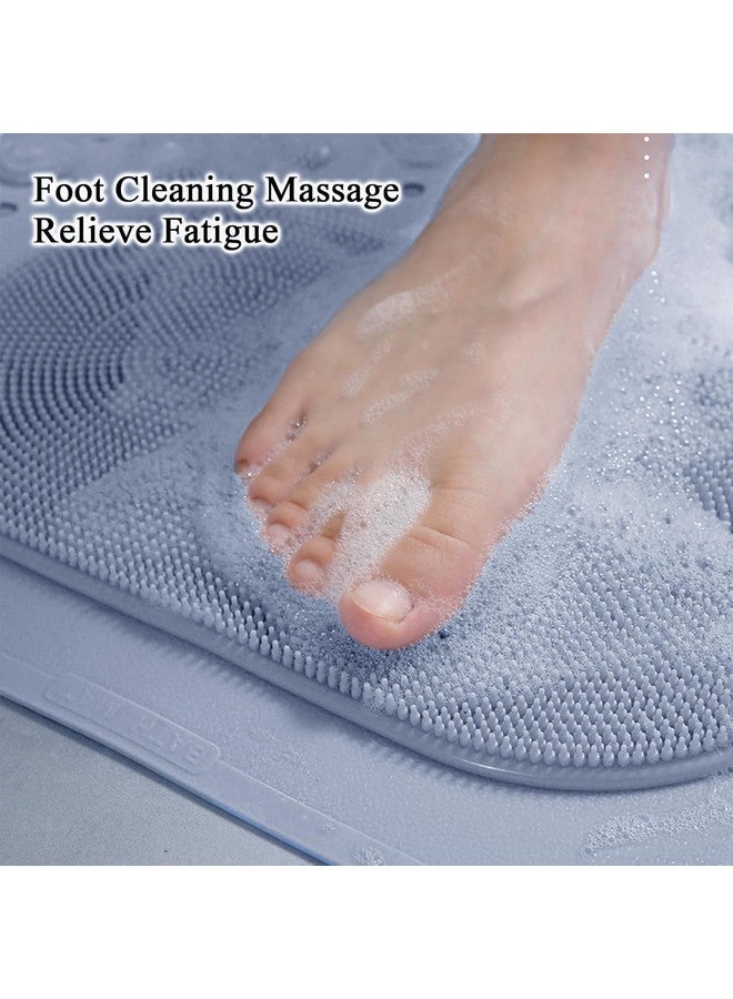 Home-Cloud Homecloud Anti Skid Mat for Bathroom Floor Shower mats for Bathroom Anti Slip with Foot Scrubber Bath mat Anti Slip with Suction Cups & Drain Holes (69x35 Cm) (Grey) - Image 4