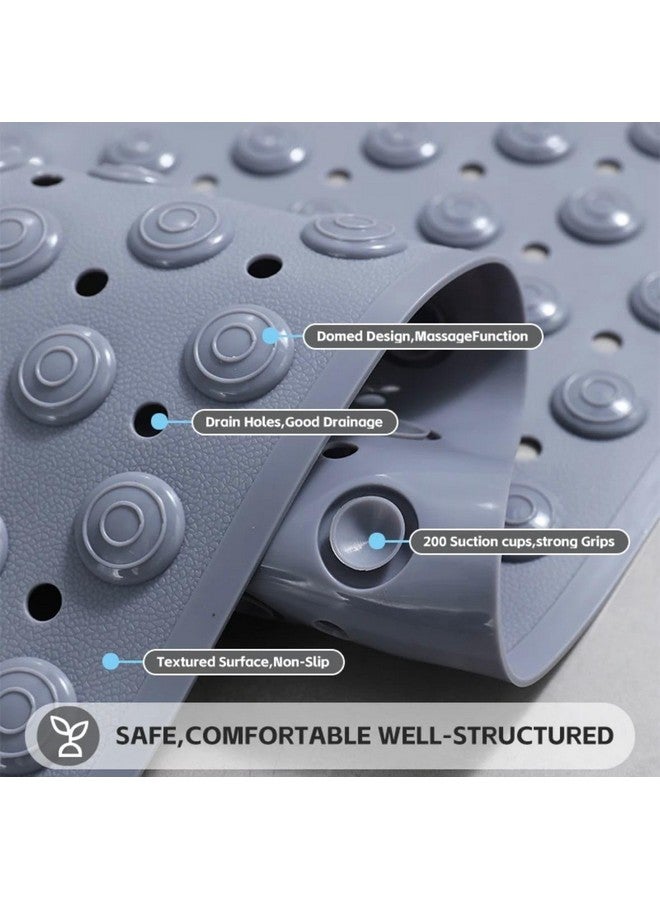 Home-Cloud Homecloud Anti Skid Mat for Bathroom Floor Shower mats for Bathroom Anti Slip with Foot Scrubber Bath mat Anti Slip with Suction Cups & Drain Holes (69x35 Cm) (Grey) - Image 3