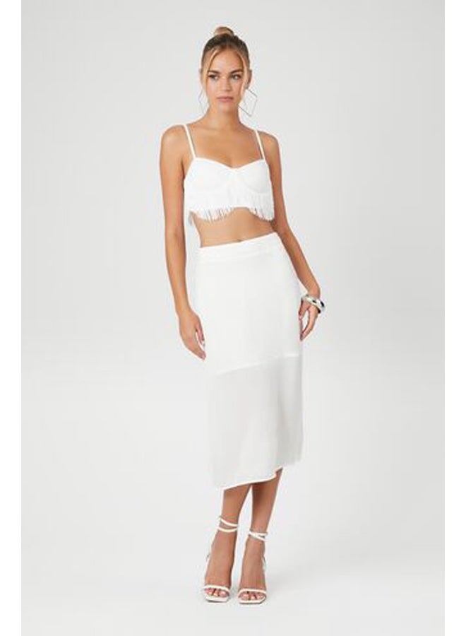 FOREVER 21 Ponte Knit Fringe Cropped Cami - Image 4