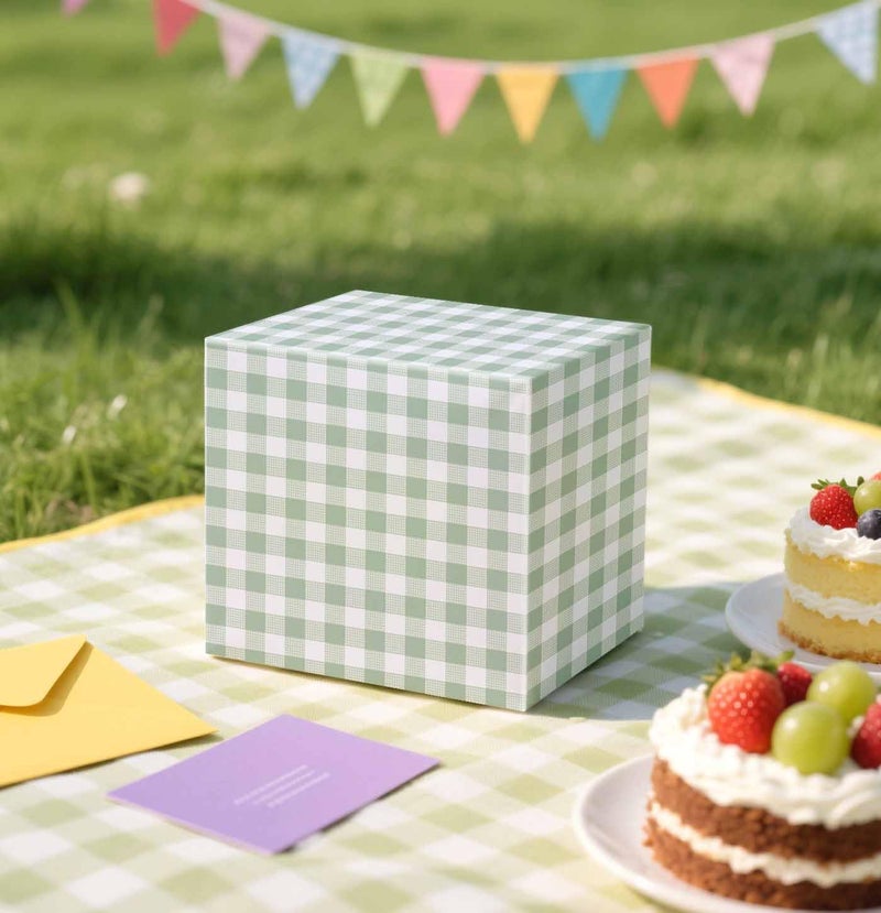 MUNILAIL 100 Sheets Gingham Tissue Paper 14 x 20 Inches Sage Green and White Checkered Tissue Paper for Gift Bags Bulk Wrapping Papers for Birthday Gift Packing Crafts - Image 2