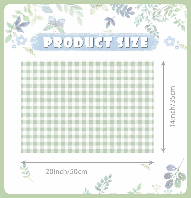 MUNILAIL 100 Sheets Gingham Tissue Paper 14 x 20 Inches Sage Green and White Checkered Tissue Paper for Gift Bags Bulk Wrapping Papers for Birthday Gift Packing Crafts - Image 3