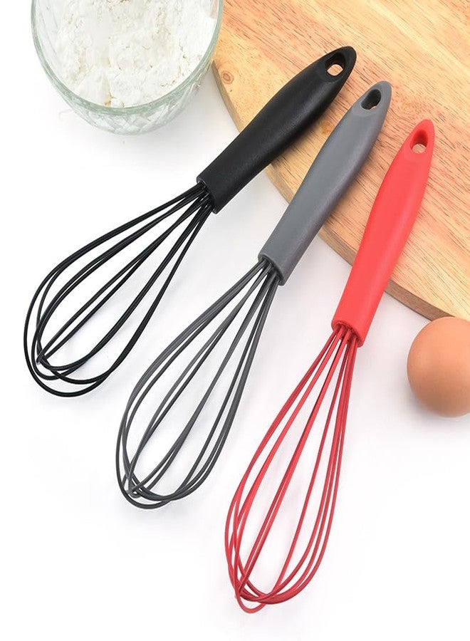 Essivox Mini Silicone Whisks for Kitchen, 6.7 Inch Black Non-Stick Hand Mixer, Egg Beater Blender for Cooking, Baking, Mixing, Stirring - Image 3