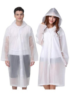 Scrolls Reusable Adults Raincoats,Rain Ponchos with Hood Drawstring, Lightweight Rain Coat Waterproof 145LX70CM  - Image 1