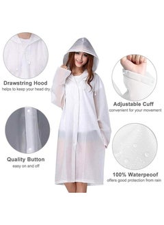 Scrolls Reusable Adults Raincoats,Rain Ponchos with Hood Drawstring, Lightweight Rain Coat Waterproof 145LX70CM  - Image 2