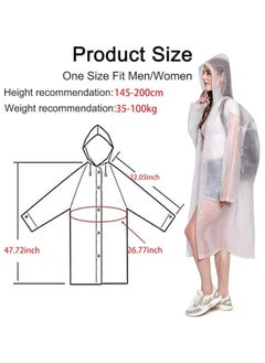 Scrolls Reusable Adults Raincoats,Rain Ponchos with Hood Drawstring, Lightweight Rain Coat Waterproof 145LX70CM  - Image 3