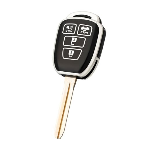 CHATYYD Key Fob Cover for Toyota, Soft TPU Car Key Cover Compatible with 2012-2017 Toyota Camry RAV4 2014-2019 Toyota Corolla Highlander Accessories(Black) - Image 1