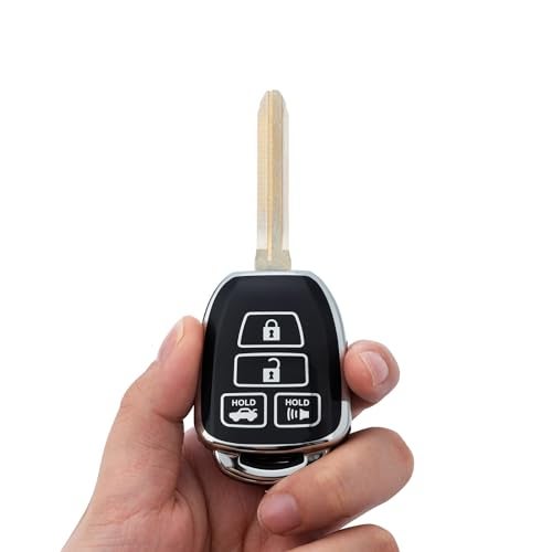 CHATYYD Key Fob Cover for Toyota, Soft TPU Car Key Cover Compatible with 2012-2017 Toyota Camry RAV4 2014-2019 Toyota Corolla Highlander Accessories(Black) - Image 4