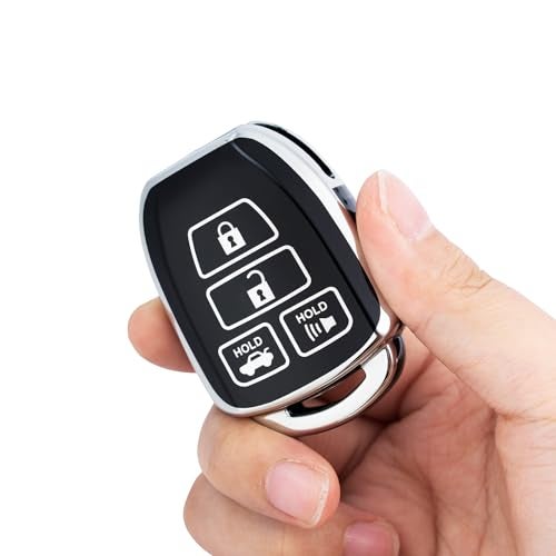CHATYYD Key Fob Cover for Toyota, Soft TPU Car Key Cover Compatible with 2012-2017 Toyota Camry RAV4 2014-2019 Toyota Corolla Highlander Accessories(Black) - Image 3