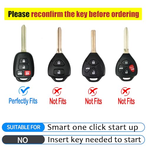 CHATYYD Key Fob Cover for Toyota, Soft TPU Car Key Cover Compatible with 2012-2017 Toyota Camry RAV4 2014-2019 Toyota Corolla Highlander Accessories(Black) - Image 2