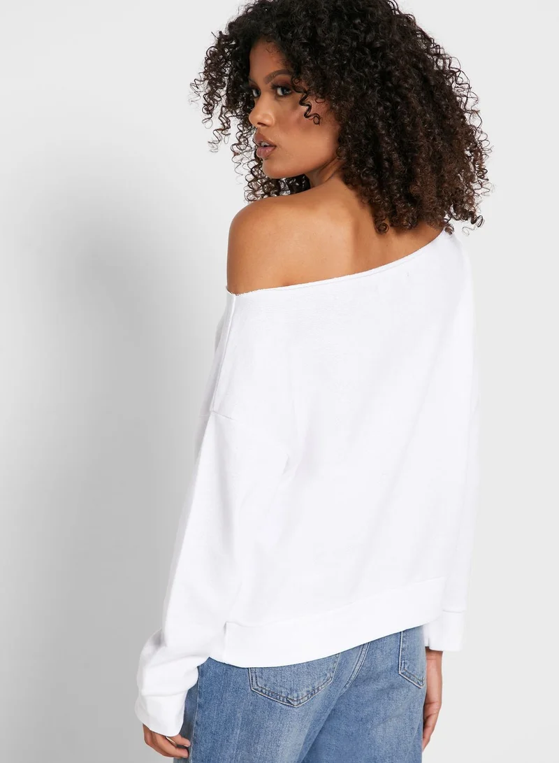FOREVER 21 One Shoulder Sweatshirt