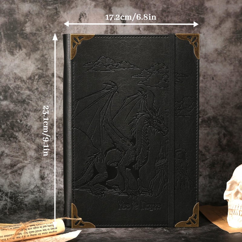 TIEFOSSI A5 Binder 6 Ring Notebook for Women Men, Hardcover PU Leather Journal, Dragon Vintage Journal for Boys, College Ruled Notebooks for School, Planner, Travel, Work, Organizer - Image 5