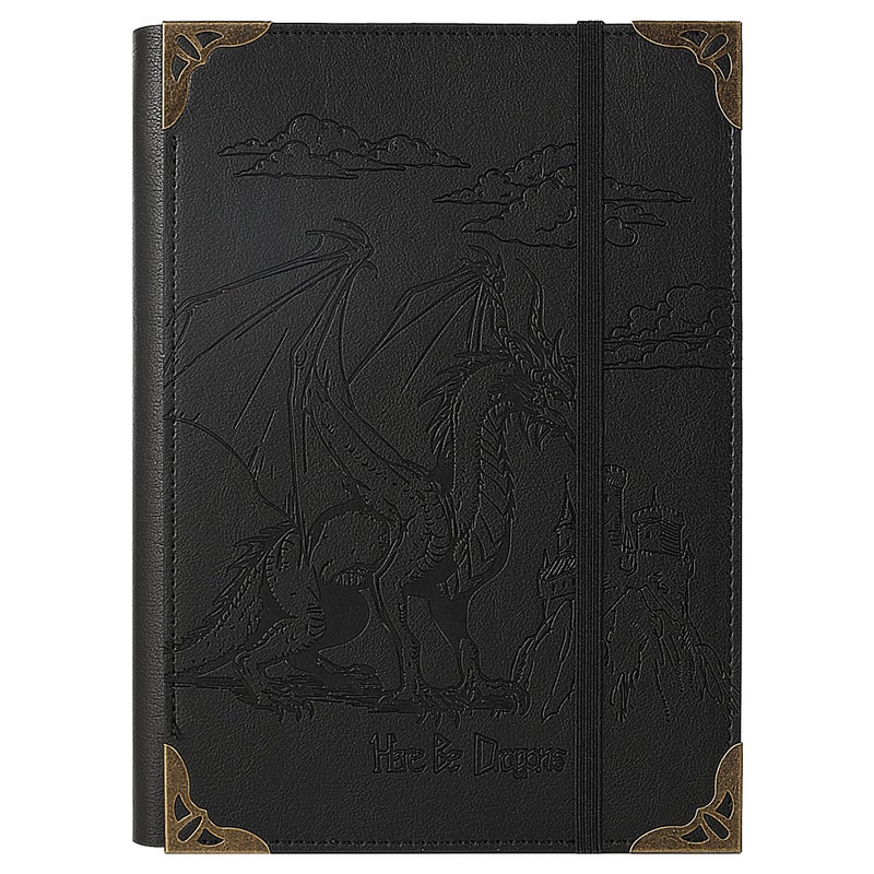 TIEFOSSI A5 Binder 6 Ring Notebook for Women Men, Hardcover PU Leather Journal, Dragon Vintage Journal for Boys, College Ruled Notebooks for School, Planner, Travel, Work, Organizer - Image 1