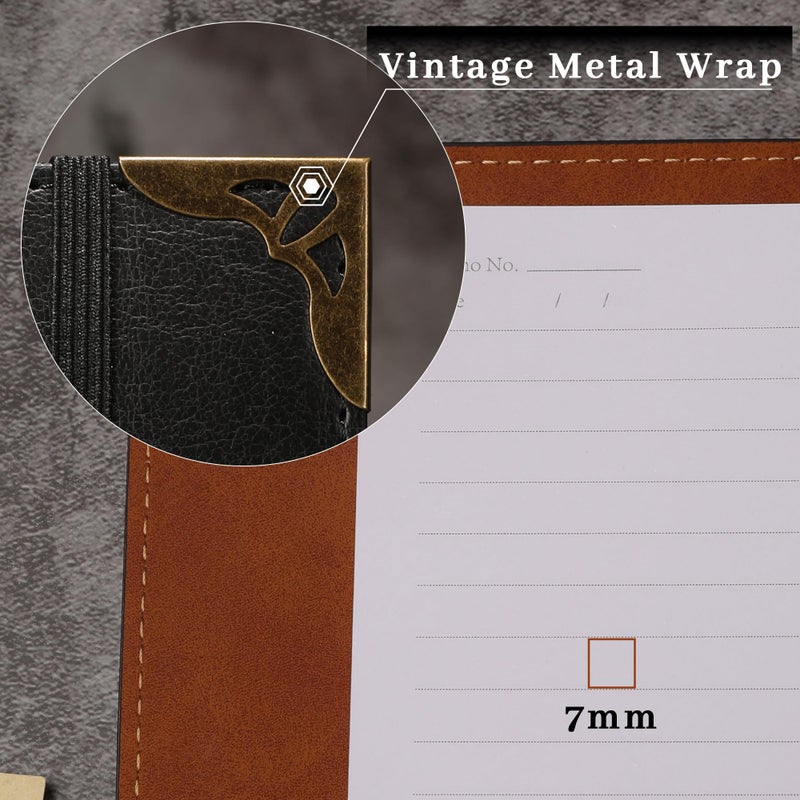 TIEFOSSI A5 Binder 6 Ring Notebook for Women Men, Hardcover PU Leather Journal, Dragon Vintage Journal for Boys, College Ruled Notebooks for School, Planner, Travel, Work, Organizer - Image 4