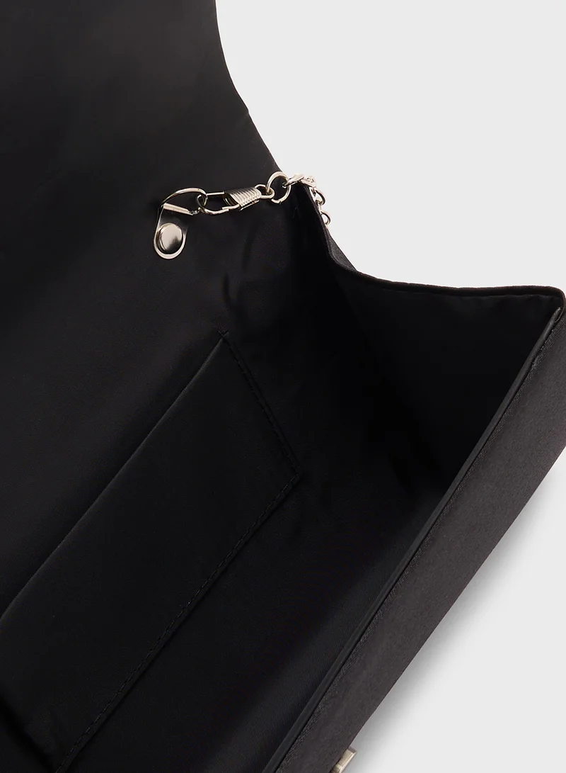Ella Limited Edition Diamante Trim Clutch Bag With Bow  Detail