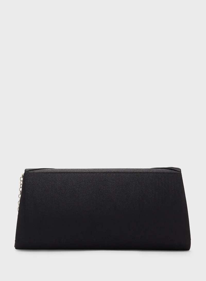 Ella Limited Edition Diamante Trim Clutch Bag With Bow  Detail