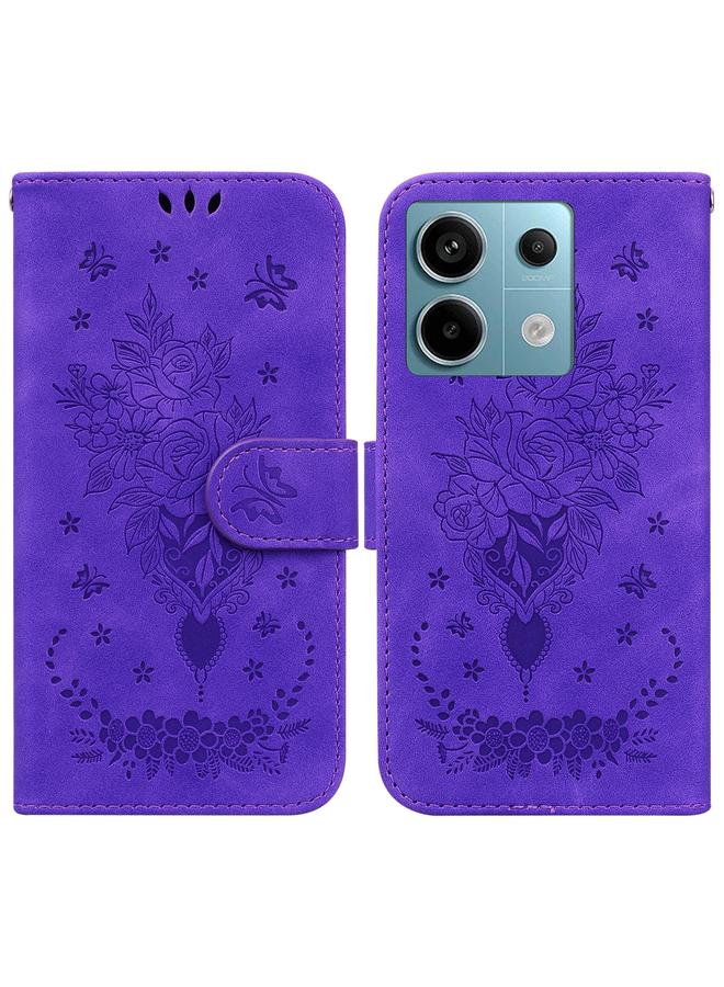 erorex Case For Xiaomi Redmi Note 13 Pro 5G Butterfly Rose Embossed Leather Phone Case - Image 1