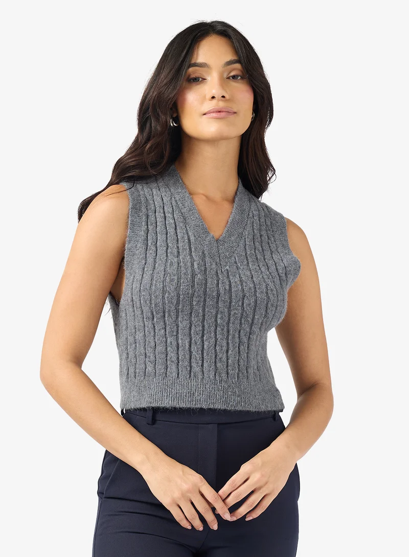 ايلا Casual Cable Knit Vest