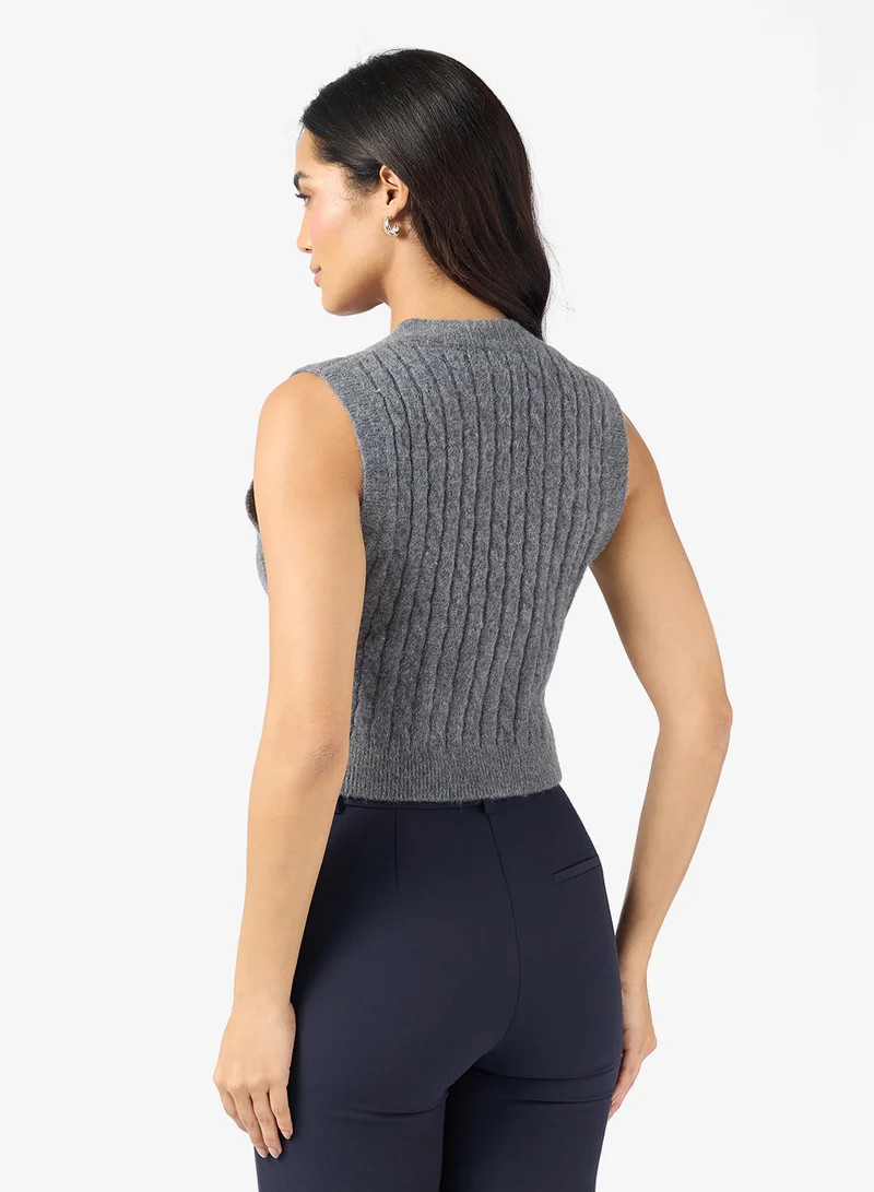 ايلا Casual Cable Knit Vest