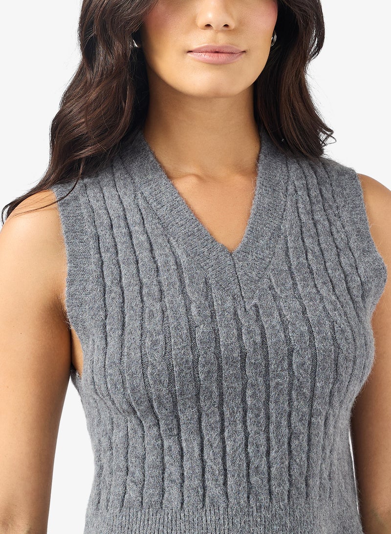 ELLA Casual Cable Knit Vest - Image 3