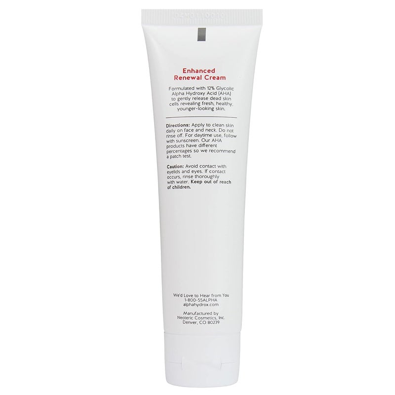 Alpha Skin Care Enhanced Renewal Cream, Anti-Aging Formula, 12% Glycolic Alpha Hydroxy Acid (AHA), Reduces Lines & Wrinkles, For Normal to Dry Skin, 2 oz, Pack of 2 - Image 5
