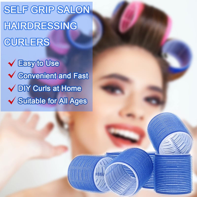 BESSEEK Hair Rollers  12 Pack Self Grip Salon Hairdressing Curlers  Diy Curly Hairstyle Colors May Vary  Large - Image 3