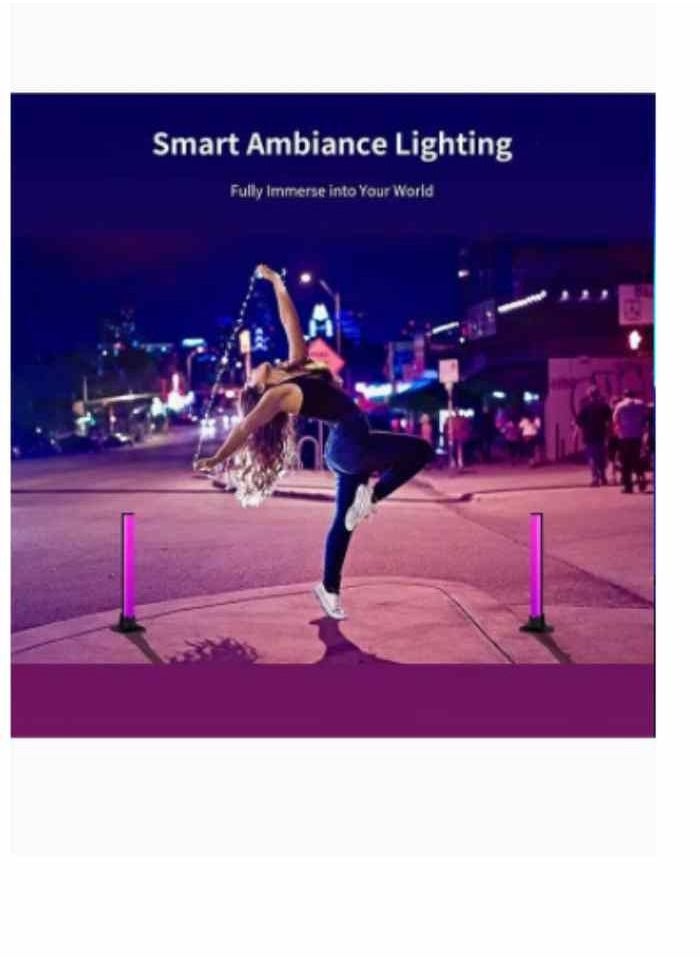 Smart LED Light Bars, RGB Flow Light Bar, Gaming Lights, Ambient Lighting with 20 Scene Modes and Music Sync Modes,Bluetooth Color Light Bar for Gaming Setup, Entertainment, PC, TV, Room Decor