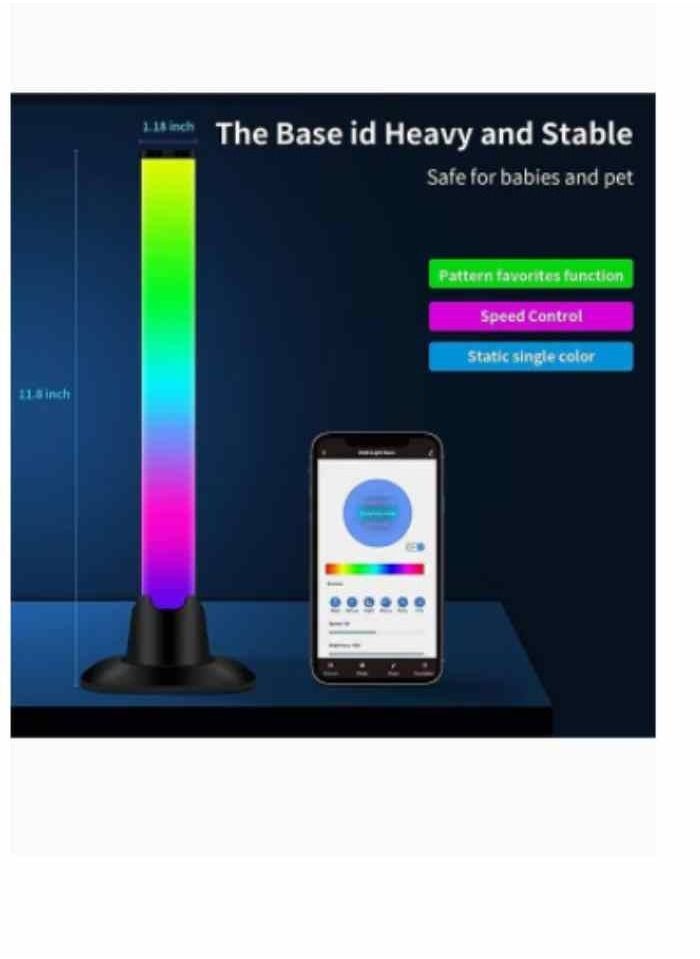 Smart LED Light Bars, RGB Flow Light Bar, Gaming Lights, Ambient Lighting with 20 Scene Modes and Music Sync Modes,Bluetooth Color Light Bar for Gaming Setup, Entertainment, PC, TV, Room Decor