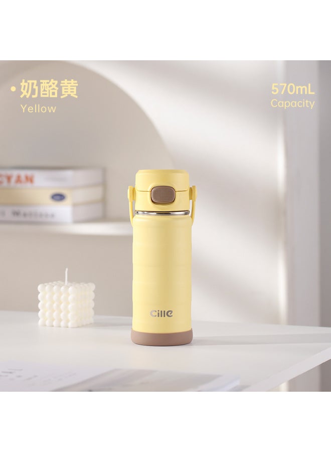 Xile Thermos Cup, Simple Water Cup, Portable Thermos Water Bottle, Direct Drinking, Dual-use, Fashionable Sports Water Cup