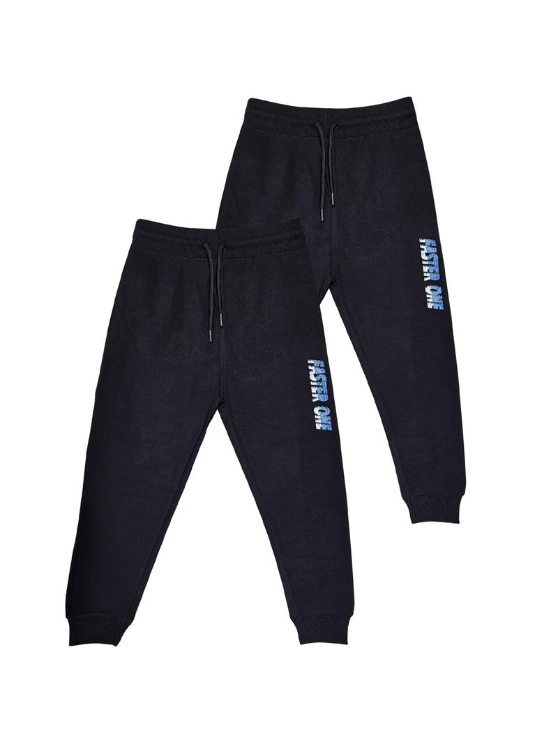 Lux Cozi Boy's Regular Fit Joggers Track Pant_COZI_Boyz_701_BLK_55_2PC - Image 1