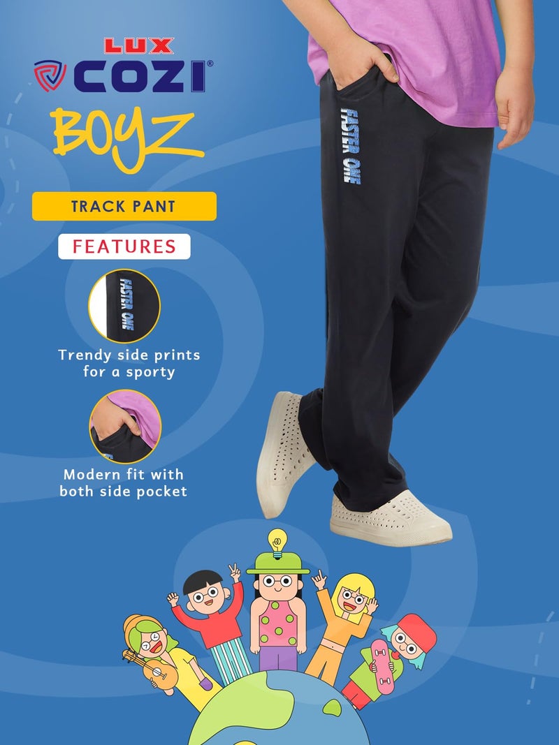 Lux Cozi Boy's Regular Fit Joggers Track Pant_COZI_Boyz_701_BLK_55_2PC - Image 5