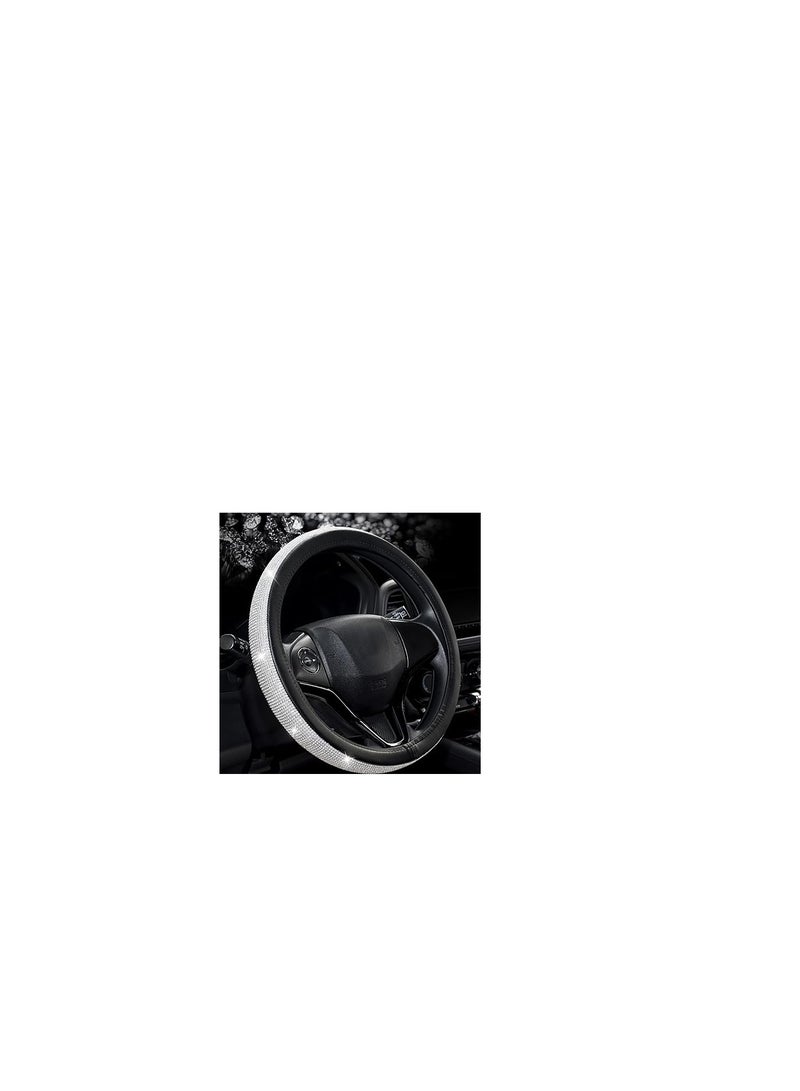 M leather steering wheel cover, size 38, white